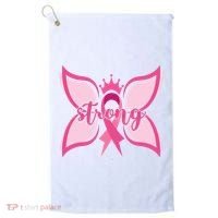 Strong Breast Cancer Awareness Butterfly Golf Towel thumb 0