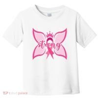 Strong Breast Cancer Awareness Butterfly Toddler T-Shirt thumb 0