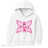 Strong Breast Cancer Awareness Butterfly Kids Hoodie thumb 0