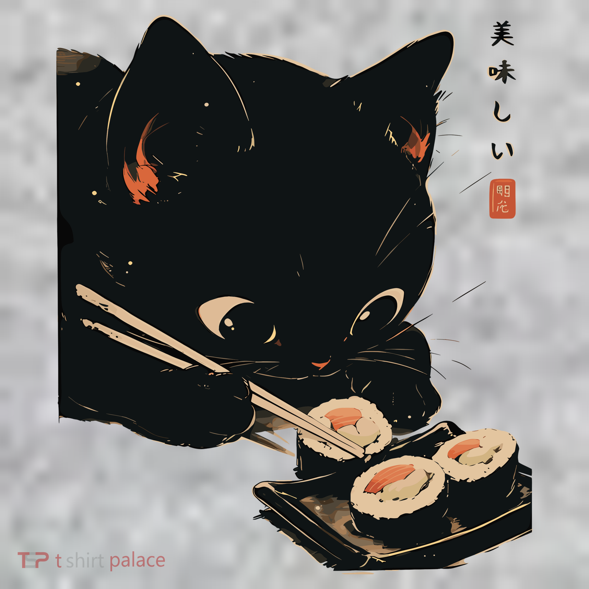 Sushi Black Cat LoverS Delight And Modern Minimalist Art Sweatshirt