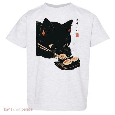 Sushi Black Cat LoverS Delight And Modern Minimalist Art Toddler T-Shirt