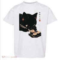 Sushi Black Cat LoverS Delight And Modern Minimalist Art Toddler T-Shirt thumb 0
