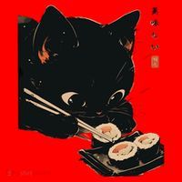 Sushi Black Cat LoverS Delight And Modern Minimalist Art Santa Hat thumb 1
