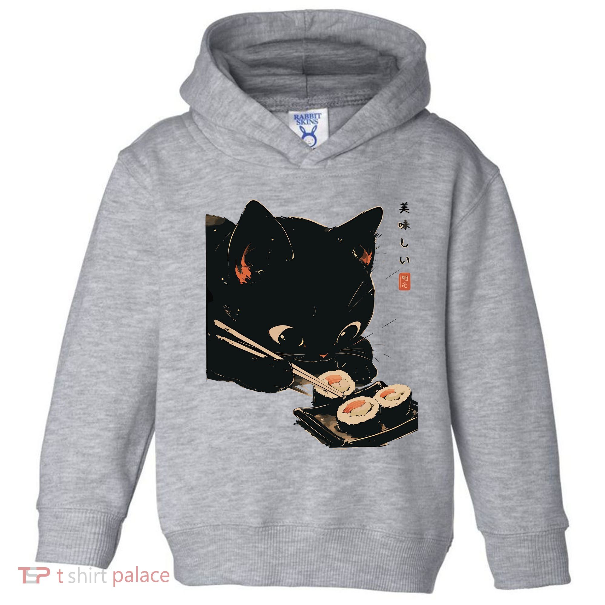 Sushi Black Cat LoverS Delight And Modern Minimalist Art Toddler Hoodie