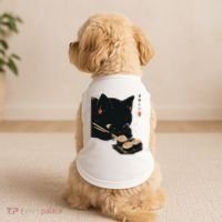 Sushi Black Cat LoverS Delight And Modern Minimalist Art Doggie Tank thumb 2