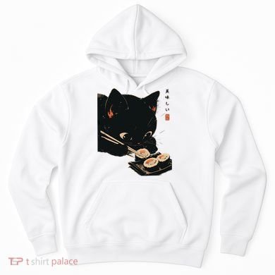 Sushi Black Cat LoverS Delight And Modern Minimalist Art Hoodie