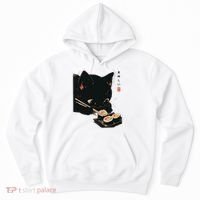 Sushi Black Cat LoverS Delight And Modern Minimalist Art Hoodie thumb 0
