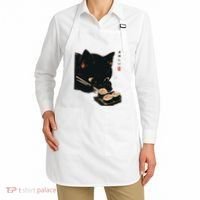 Sushi Black Cat LoverS Delight And Modern Minimalist Art Apron thumb 2
