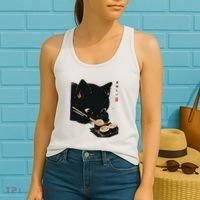 Sushi Black Cat LoverS Delight And Modern Minimalist Art Women's Tank Top thumb 2