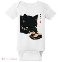 Sushi Black Cat LoverS Delight And Modern Minimalist Art Baby Bodysuit thumb 0