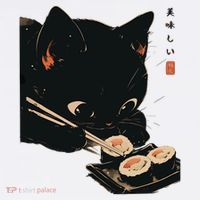 Sushi Black Cat LoverS Delight And Modern Minimalist Art Baby Bodysuit thumb 2