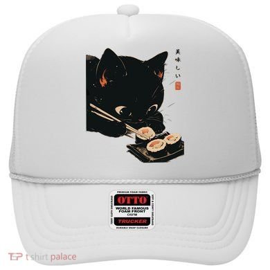 Sushi Black Cat LoverS Delight And Modern Minimalist Art Hat