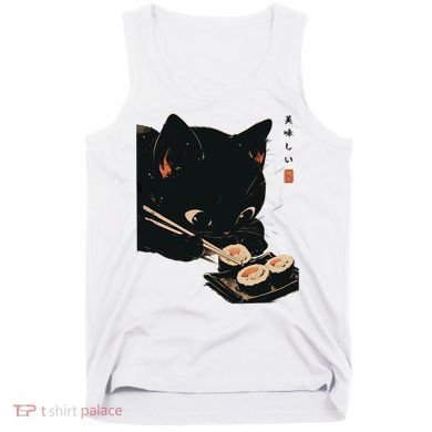 Sushi Black Cat LoverS Delight And Modern Minimalist Art Tank Top
