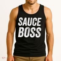 Sauce Boss Chef BBQ Cook Food Humorousa Tank Top thumb 3