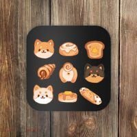 Shiba Buns Cute Cats Coaster thumb 0
