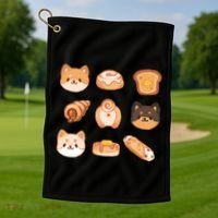 Shiba Buns Cute Cats Golf Towel thumb 1