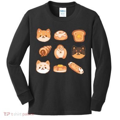 Shiba Buns Cute Cats Kids Long Sleeve Shirt