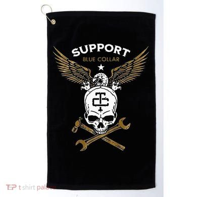 Support Blue Collar Golf Towel