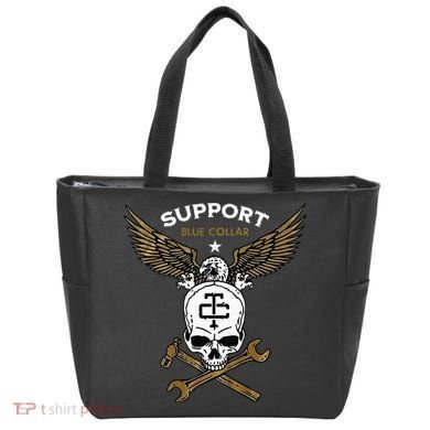 Support Blue Collar Tote Bag