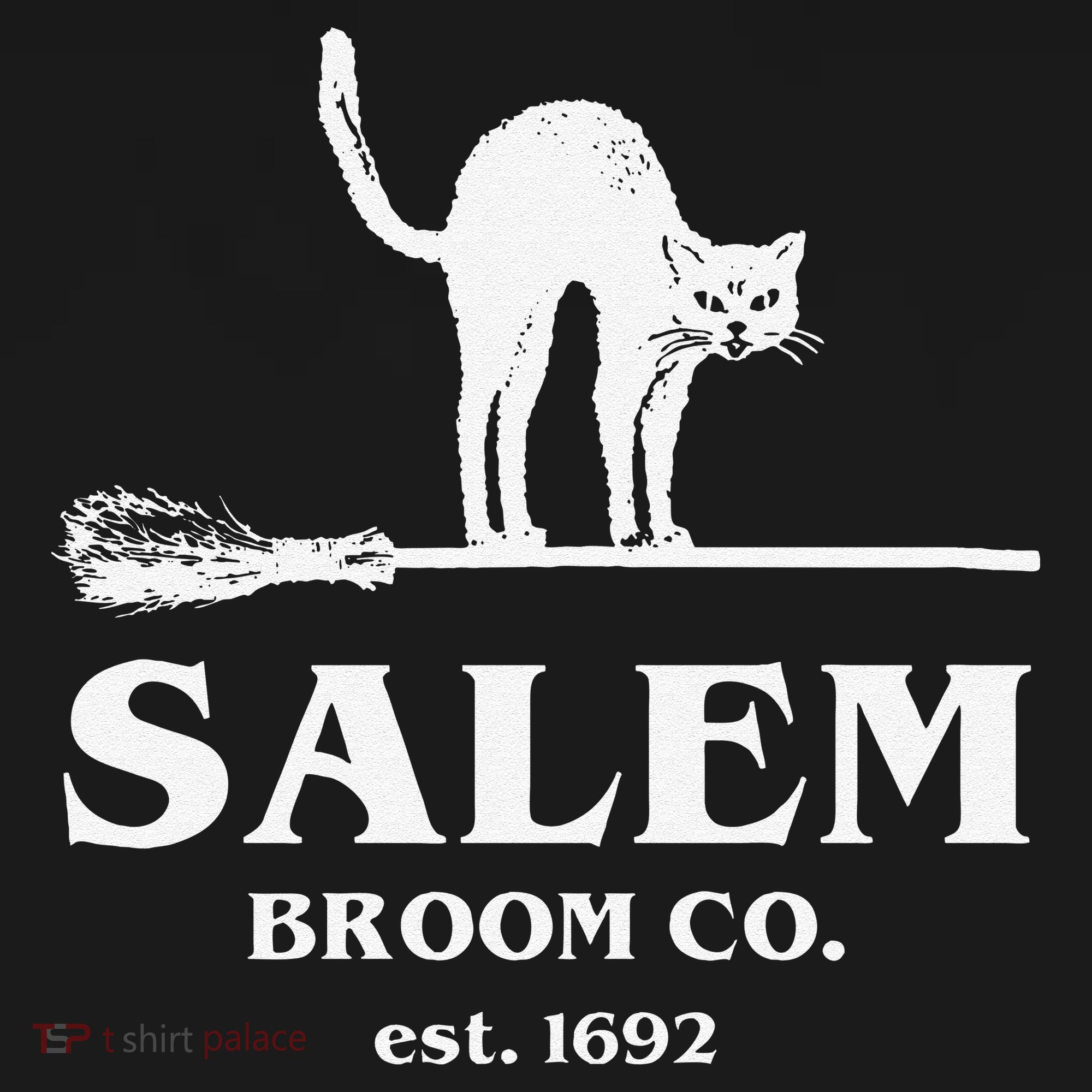 Salem Broom Co Company Halloween Black Cat Witch And Broom Backpack