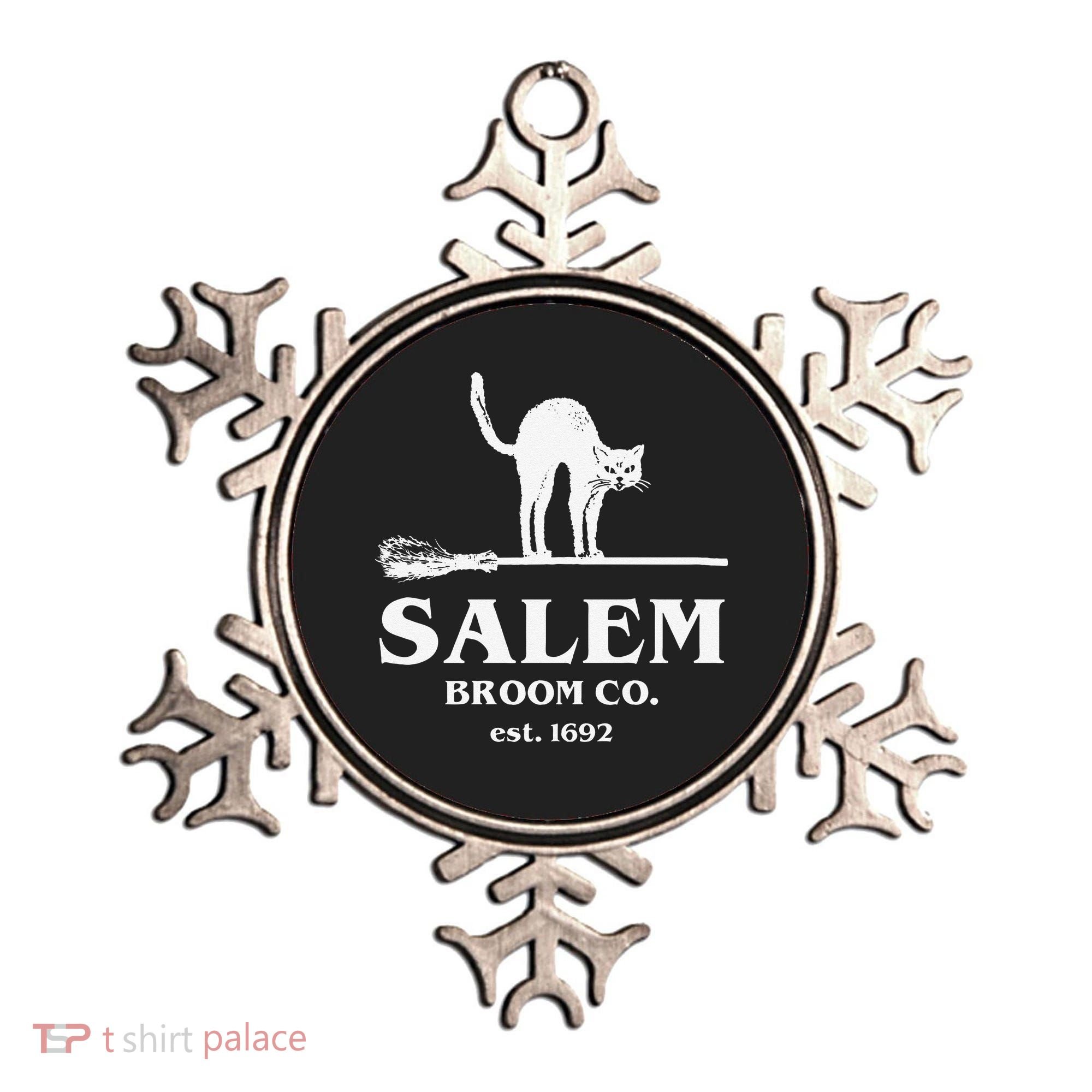Salem Broom Co Company Halloween Black Cat Witch And Broom Ornament