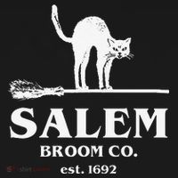 Salem Broom Co Company Halloween Black Cat Witch And Broom Ornament thumb 1