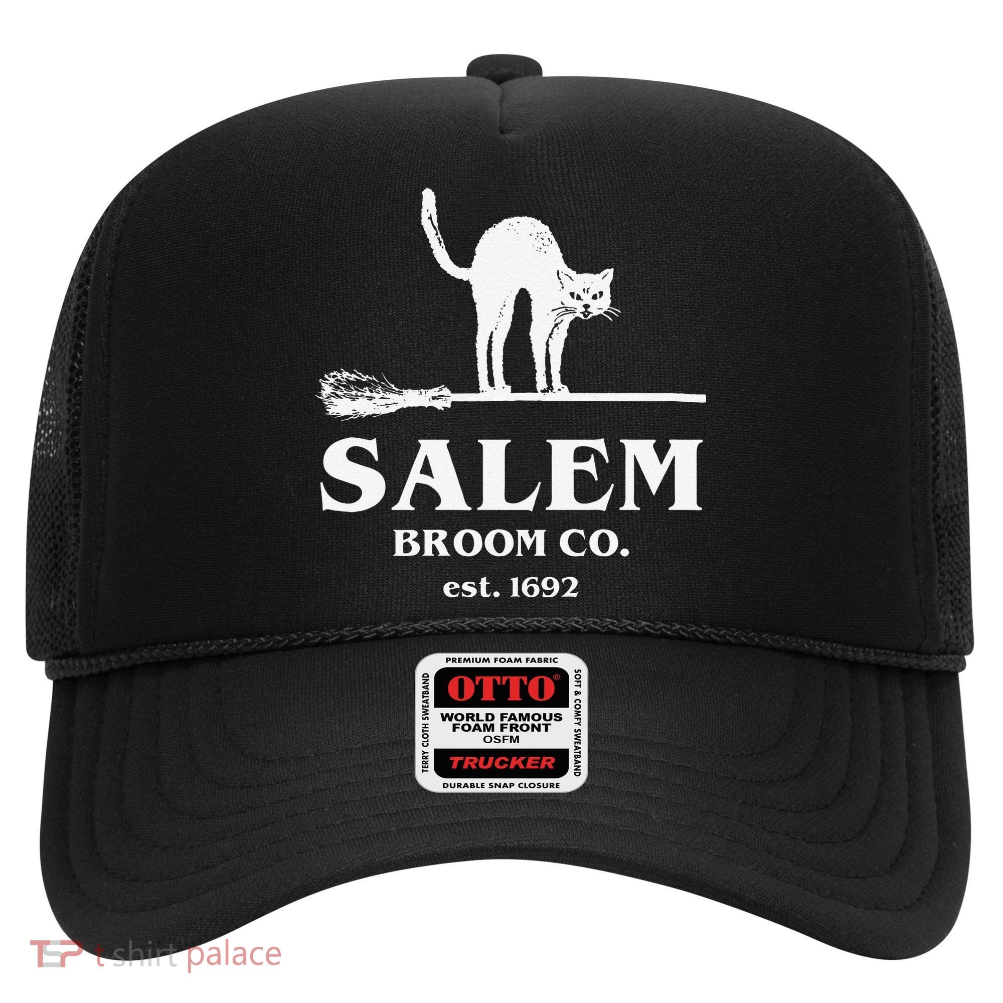Salem Broom Co Company Halloween Black Cat Witch And Broom Hat