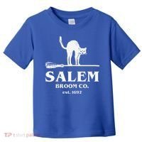 Salem Broom Co Company Halloween Black Cat Witch And Broom Toddler T-Shirt thumb 0