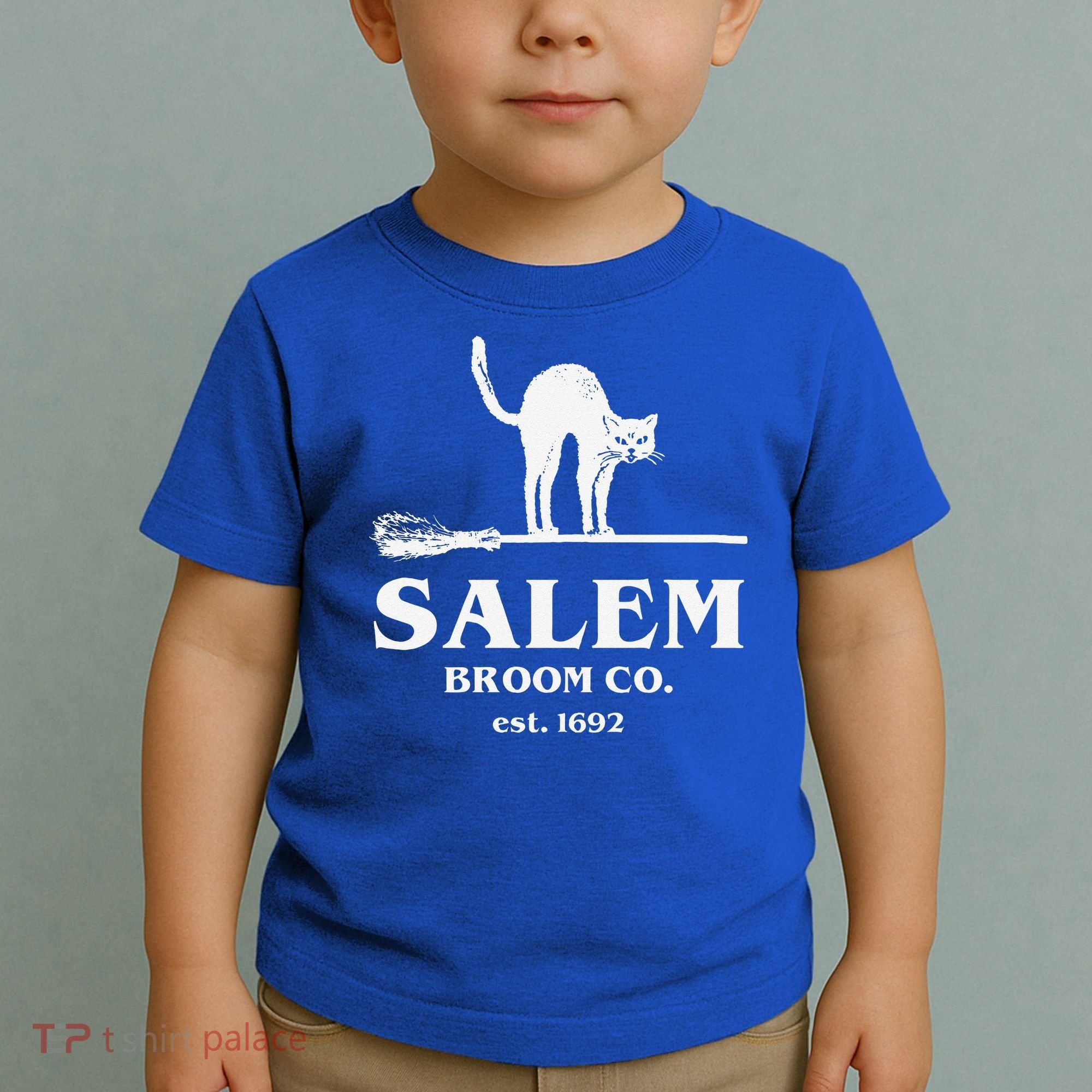 Salem Broom Co Company Halloween Black Cat Witch And Broom Toddler T-Shirt