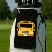 School Bus Costume Simple Halloween Costume Golf Towel thumb 2