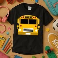 School Bus Costume Simple Halloween Costume Kids T-Shirt thumb 3