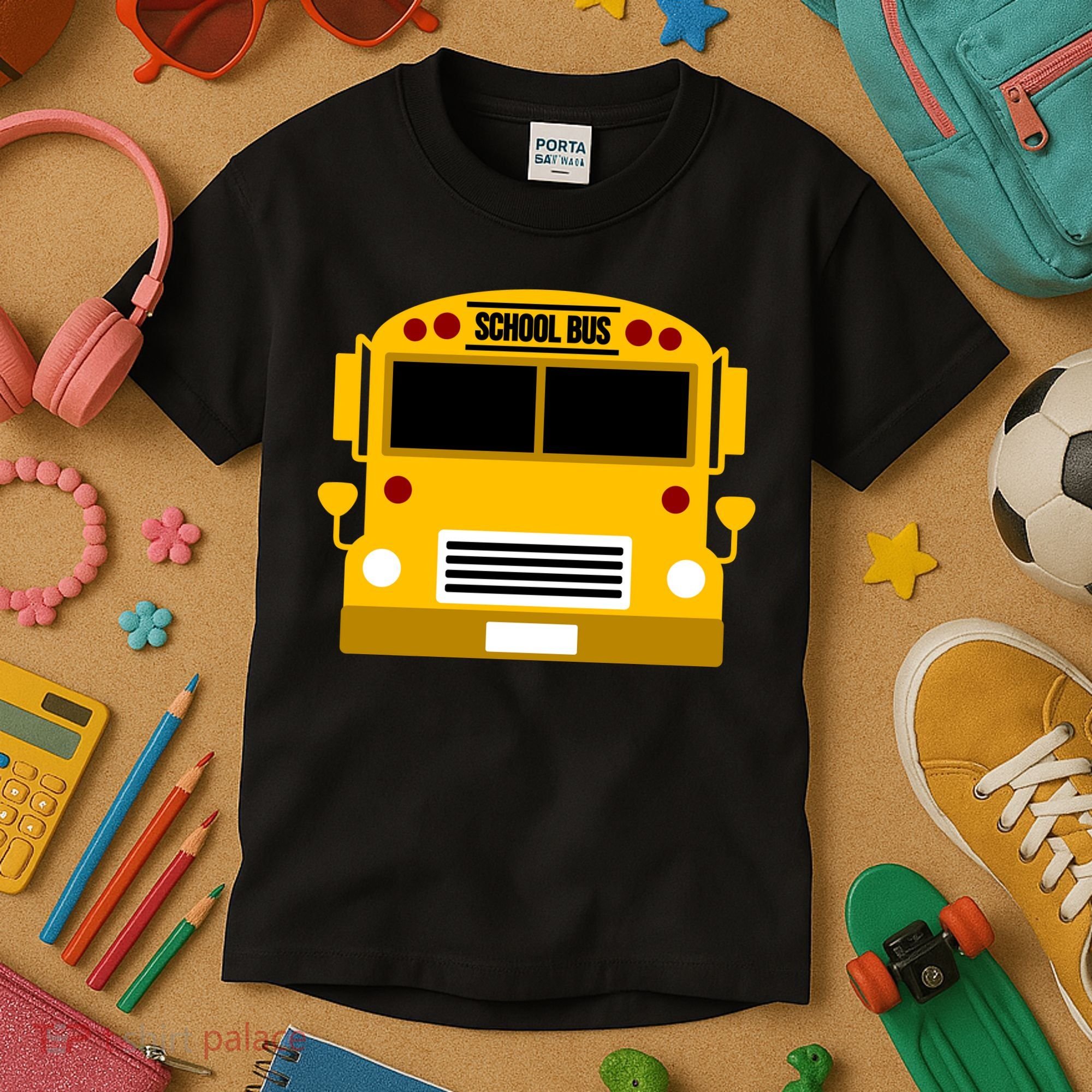 School Bus Costume Simple Halloween Costume Kids T-Shirt