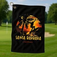 Santa Barbara California Golf Towel thumb 1
