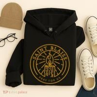 St Blaise Candle Catholic Saint Hoodie thumb 4