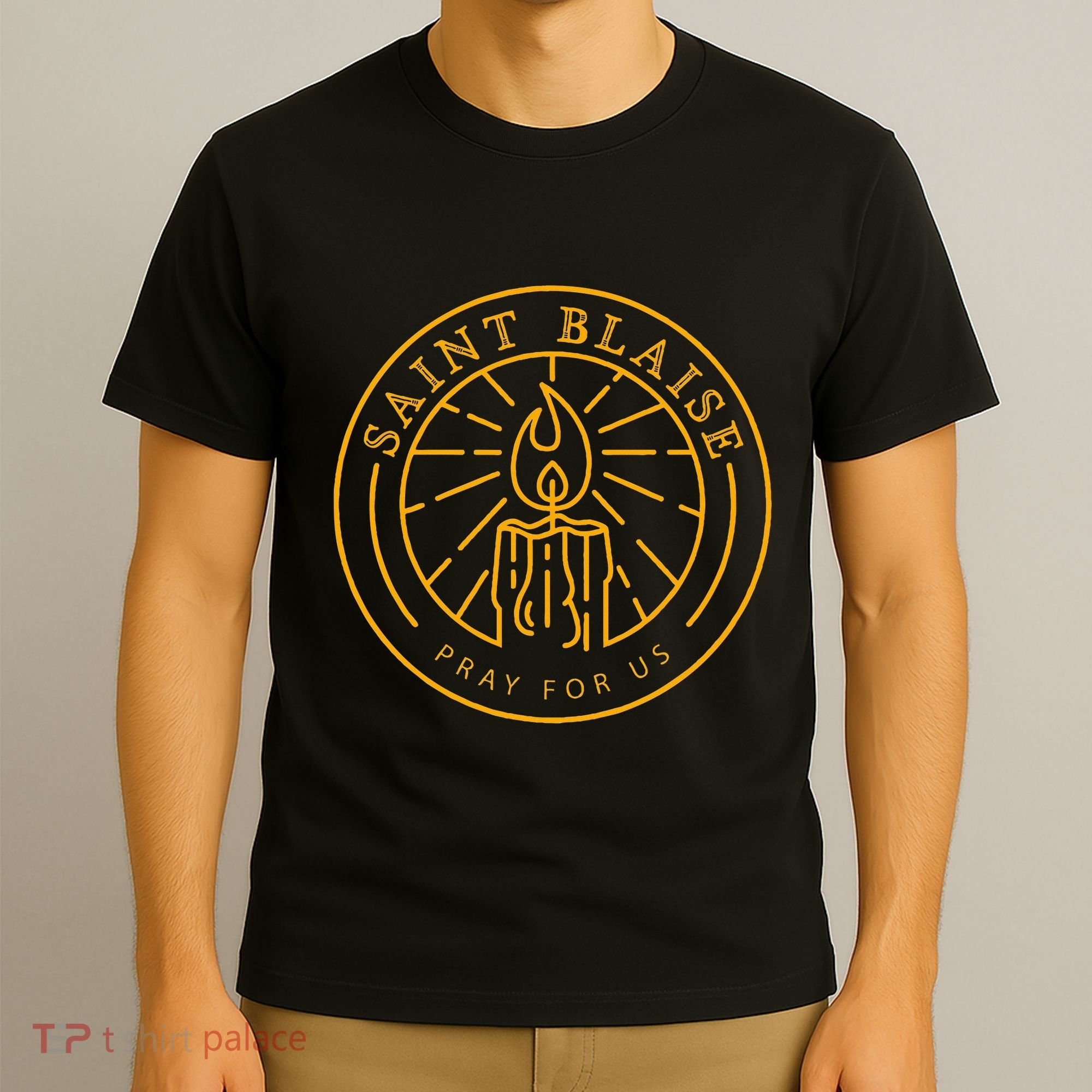 St Blaise Candle Catholic Saint T-Shirt
