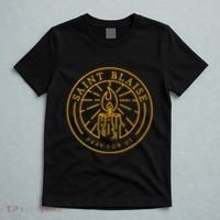St Blaise Candle Catholic Saint T-Shirt thumb 5