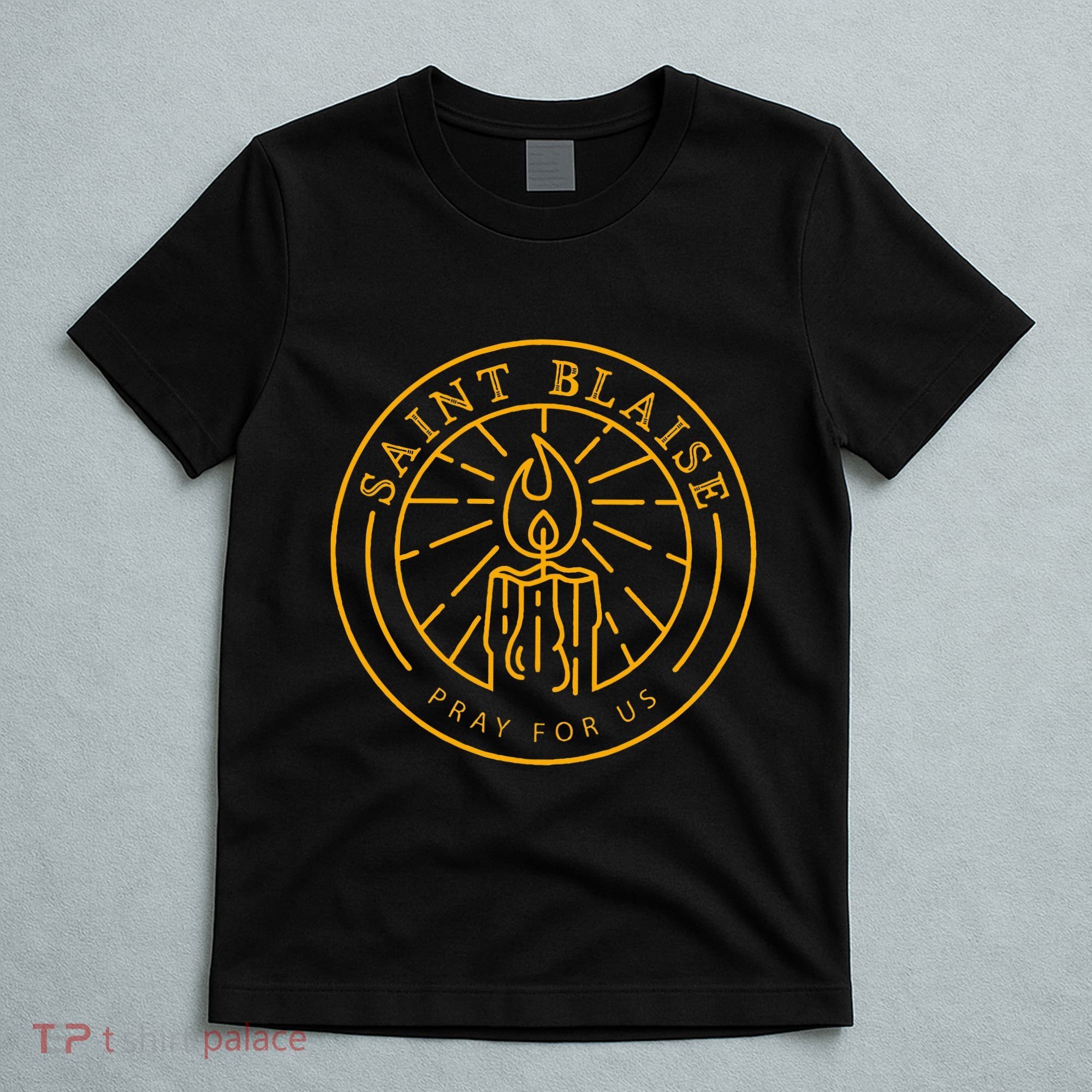 St Blaise Candle Catholic Saint T-Shirt