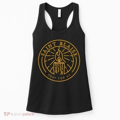 St Blaise Candle Catholic Saint Women's Tank Top