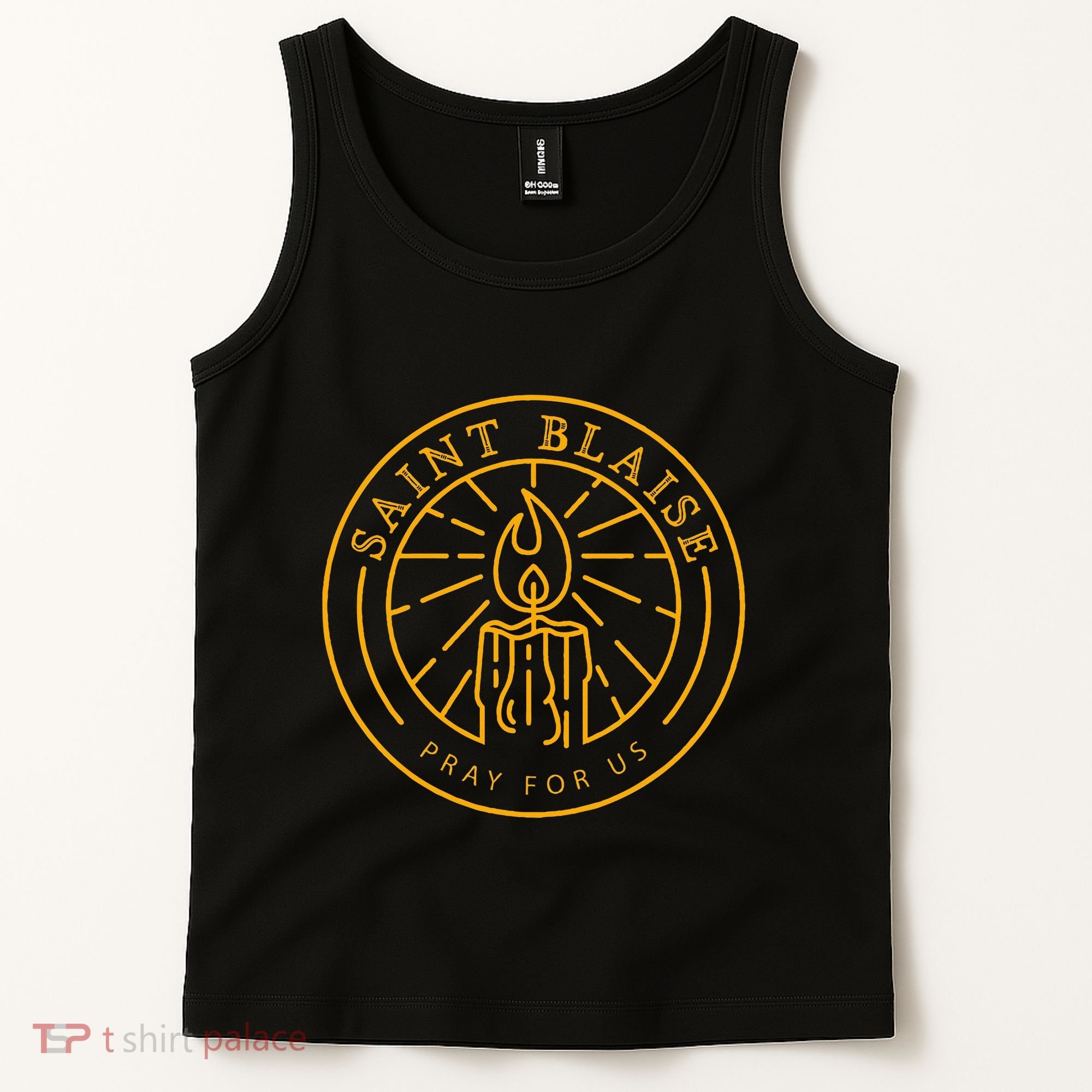 St Blaise Candle Catholic Saint Tank Top