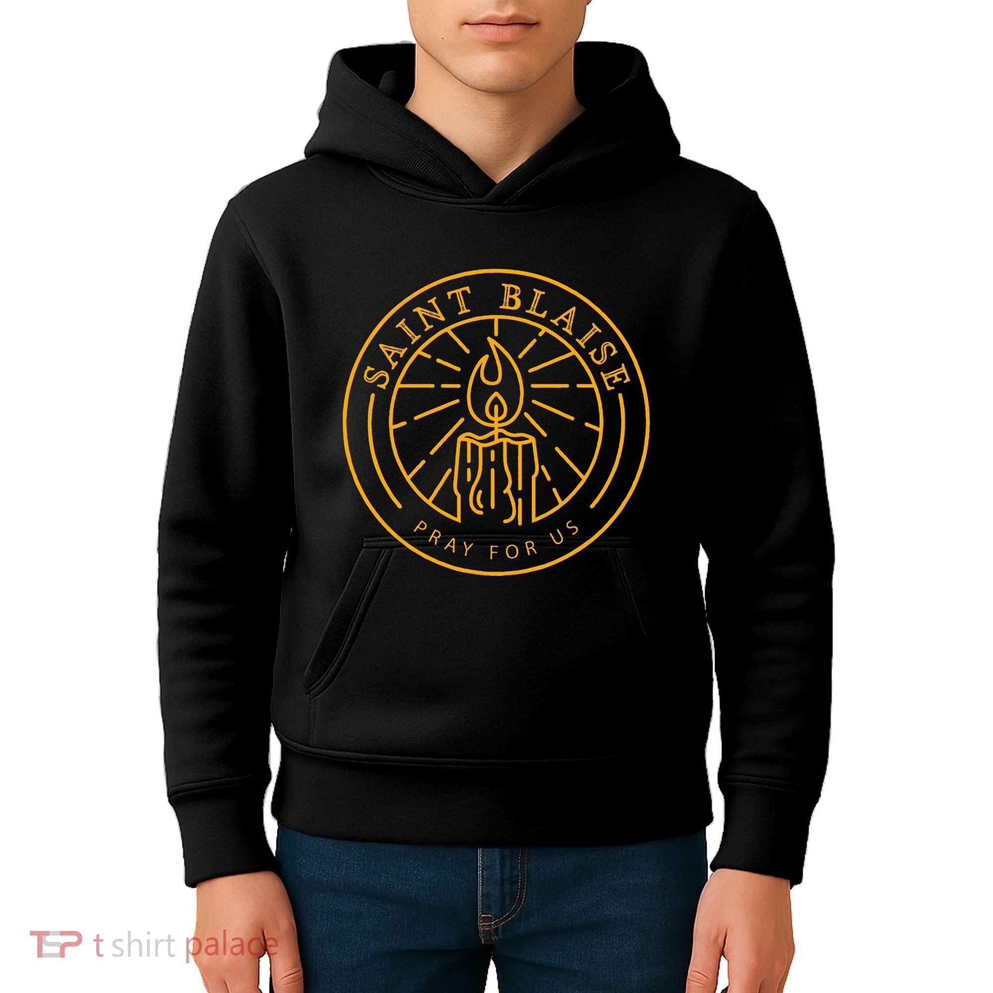 St Blaise Candle Catholic Saint Kids Hoodie