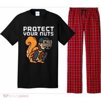 Squirrel Baseball Catcher Protect Your Nuts Pajama Set thumb 0