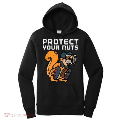 Squirrel Baseball Catcher Protect Your Nuts Women's Hoodie