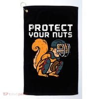 Squirrel Baseball Catcher Protect Your Nuts Golf Towel thumb 0