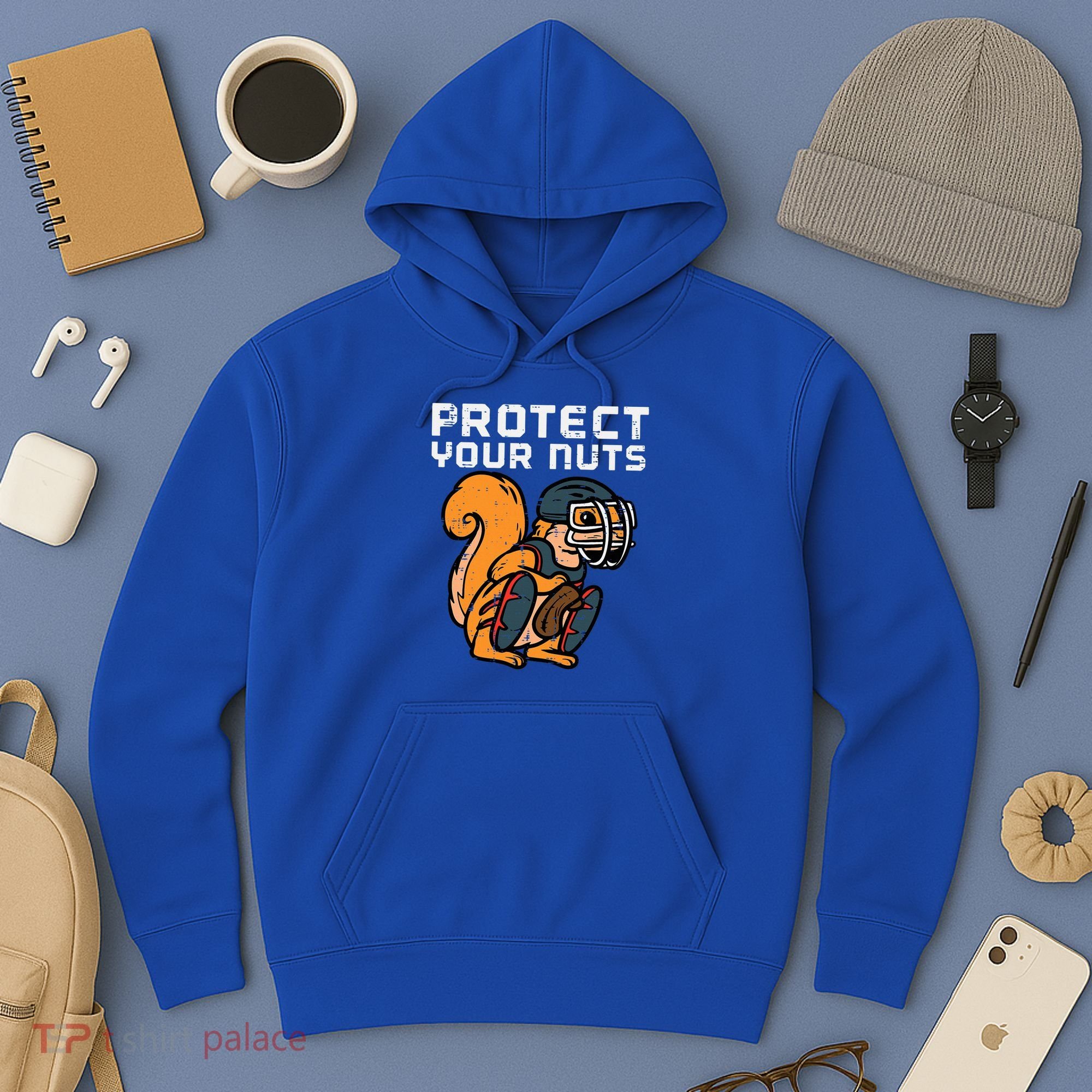 Squirrel Baseball Catcher Protect Your Nuts Hoodie