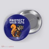 Squirrel Baseball Catcher Protect Your Nuts Button thumb 0