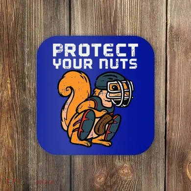 Squirrel Baseball Catcher Protect Your Nuts Coaster
