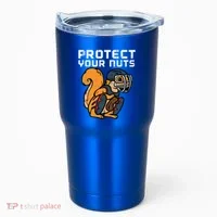 Squirrel Baseball Catcher Protect Your Nuts Tumbler thumb 0