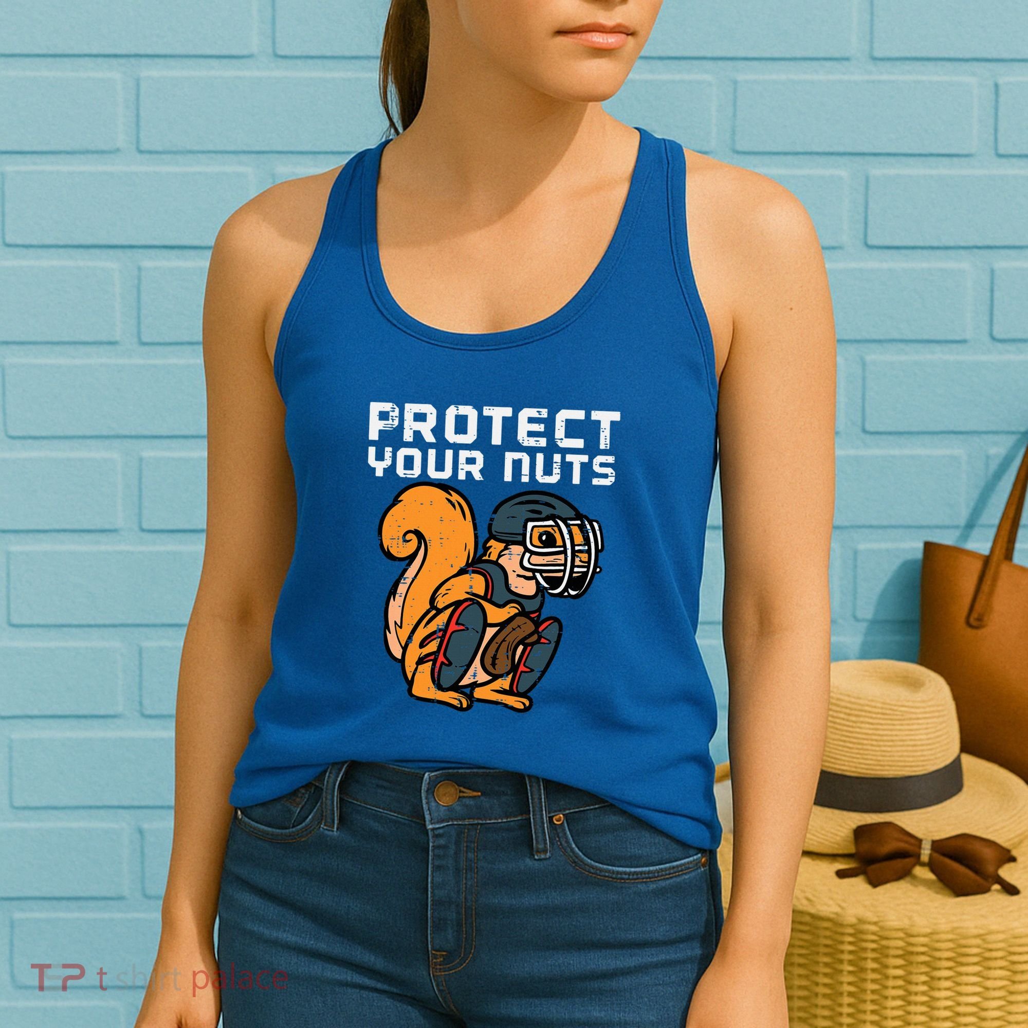 Squirrel Baseball Catcher Protect Your Nuts Women's Tank Top