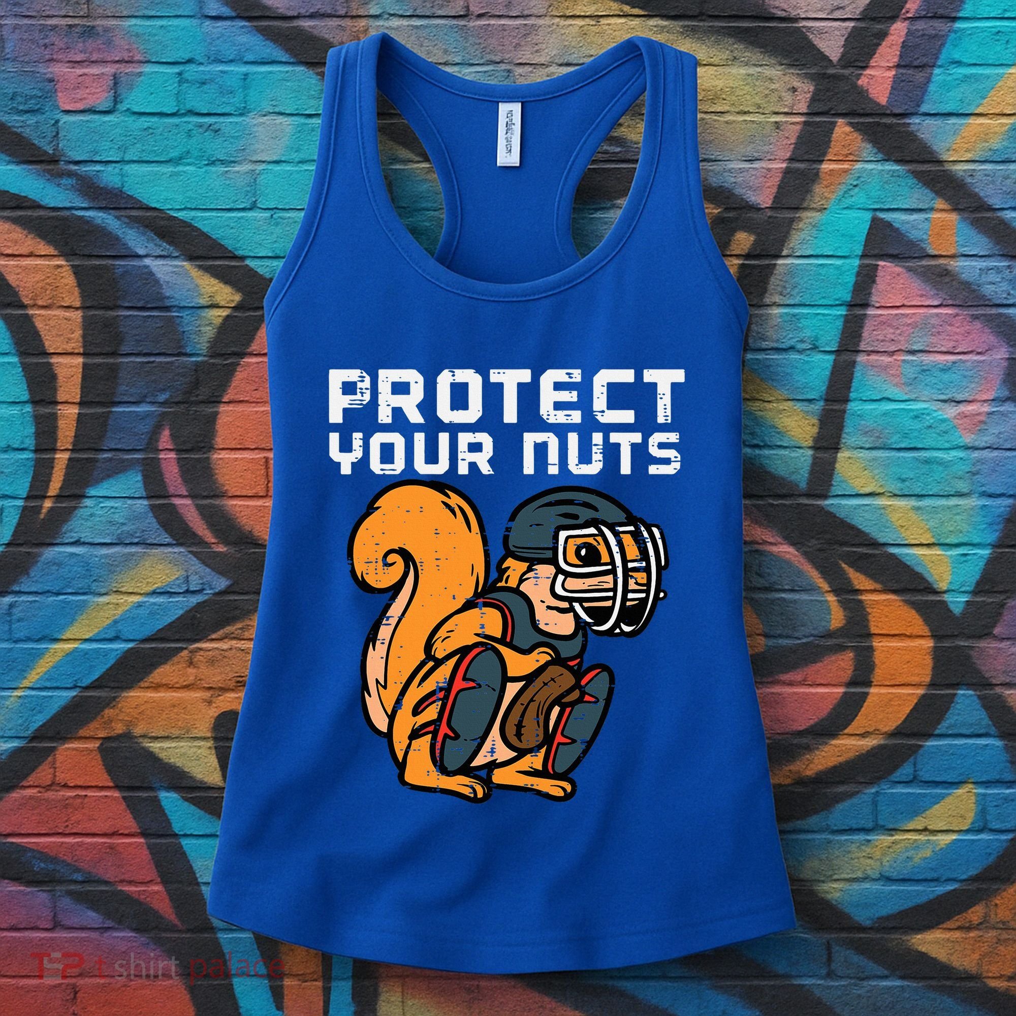 Squirrel Baseball Catcher Protect Your Nuts Women's Tank Top