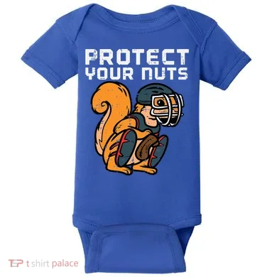 Squirrel Baseball Catcher Protect Your Nuts Baby Bodysuit